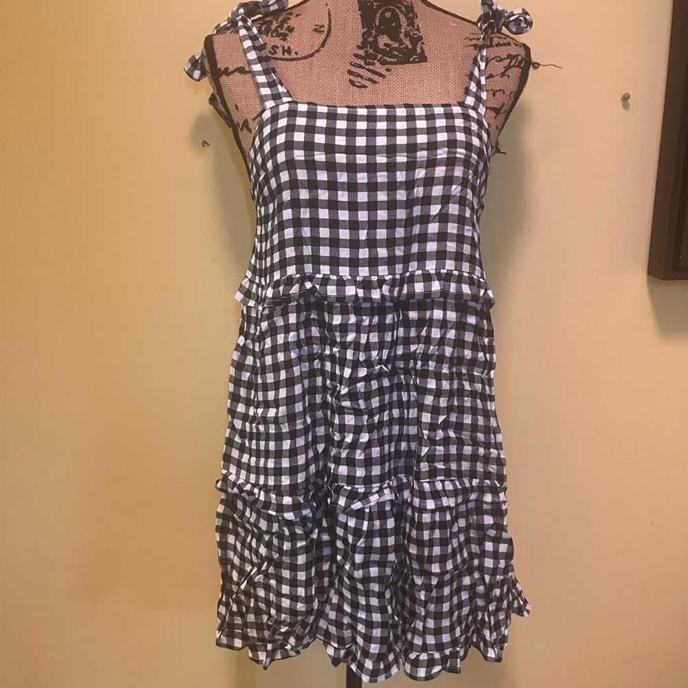 Old Navy Black and White Checkered Mini Dress